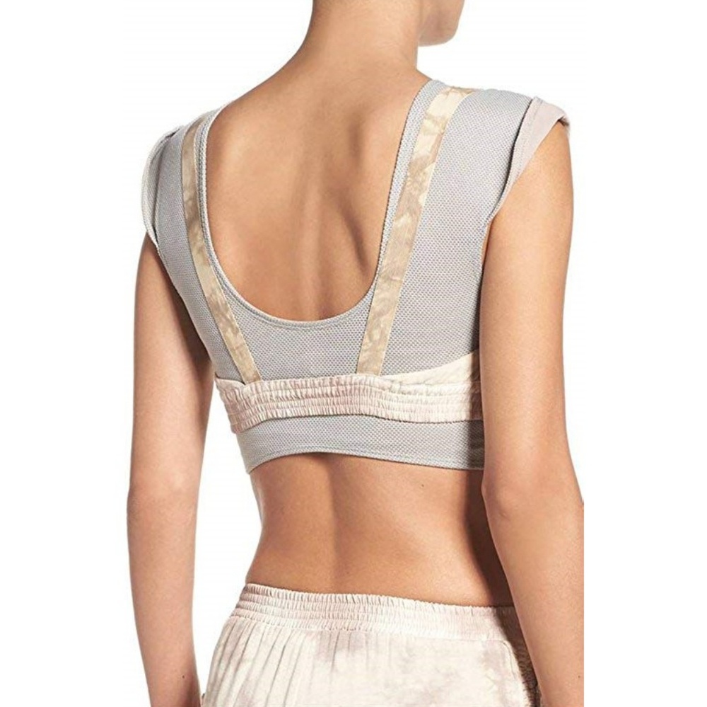 new Free People Crop Top Sports Bra w Mesh - Picture 4 of 8